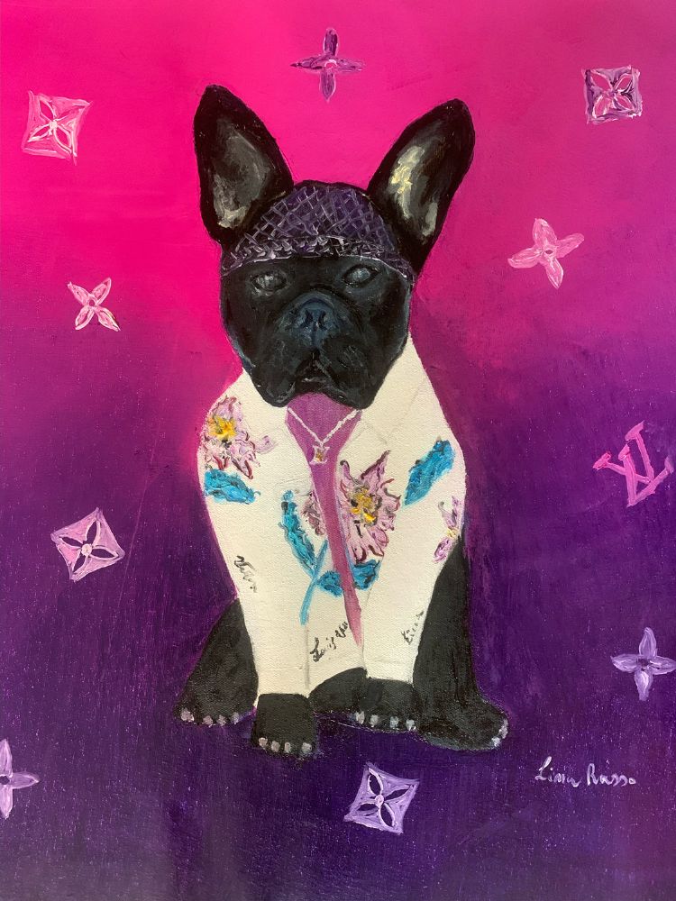 Frenchie  dog Louis Vuitton ART